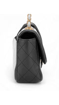 Chanel Single Flap Axelväska - Ljusblå/Svart
