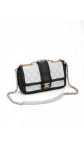 Chanel Single Flap Axelväska - Ljusblå/Svart