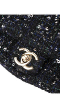 Chanel Tweed Pearl Single Flap Bag Mini - Svart