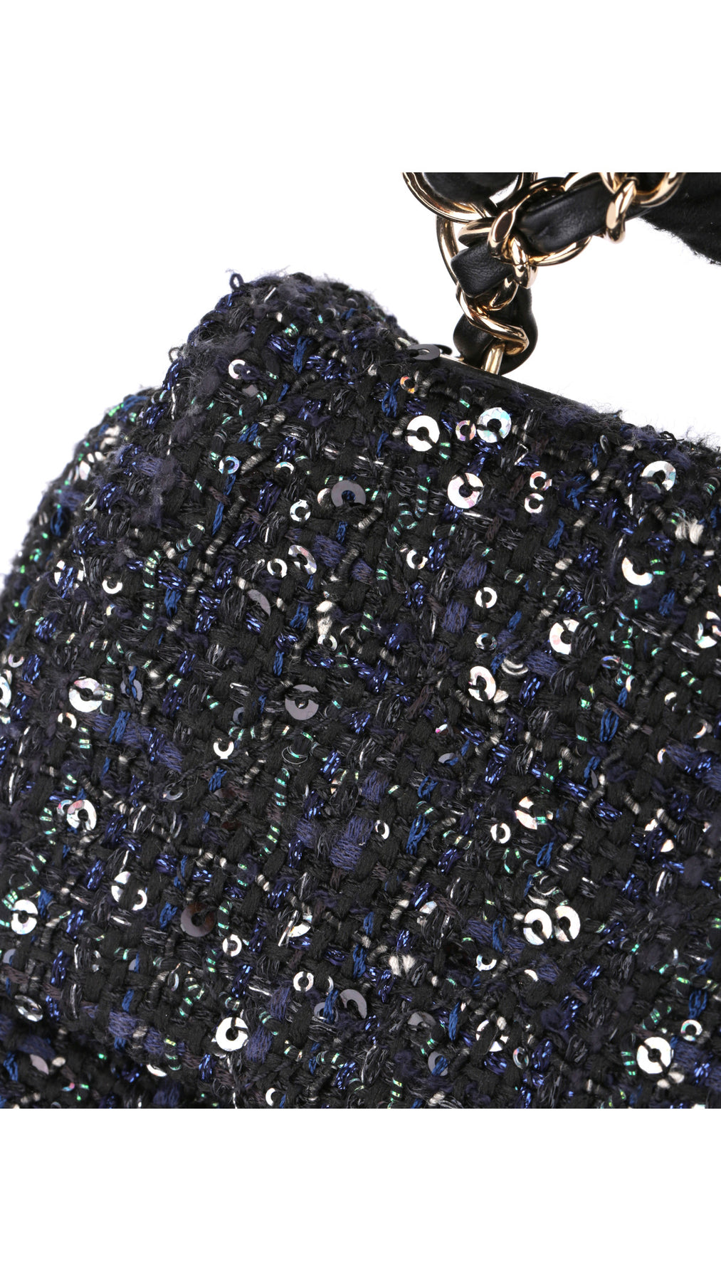 Chanel Tweed Pearl Single Flap Bag Mini - Svart