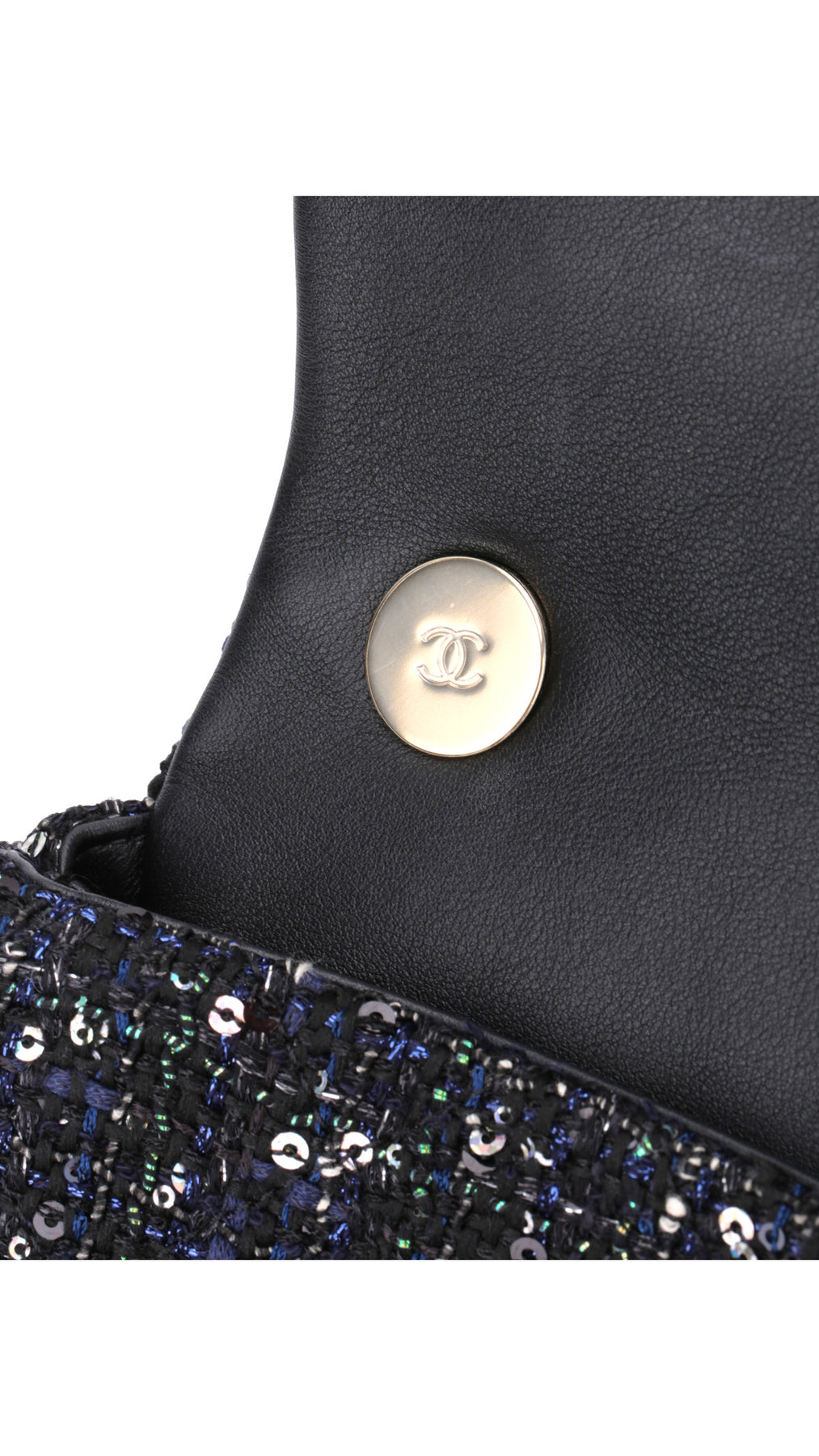 Chanel Tweed Pearl Single Flap Bag Mini - Svart