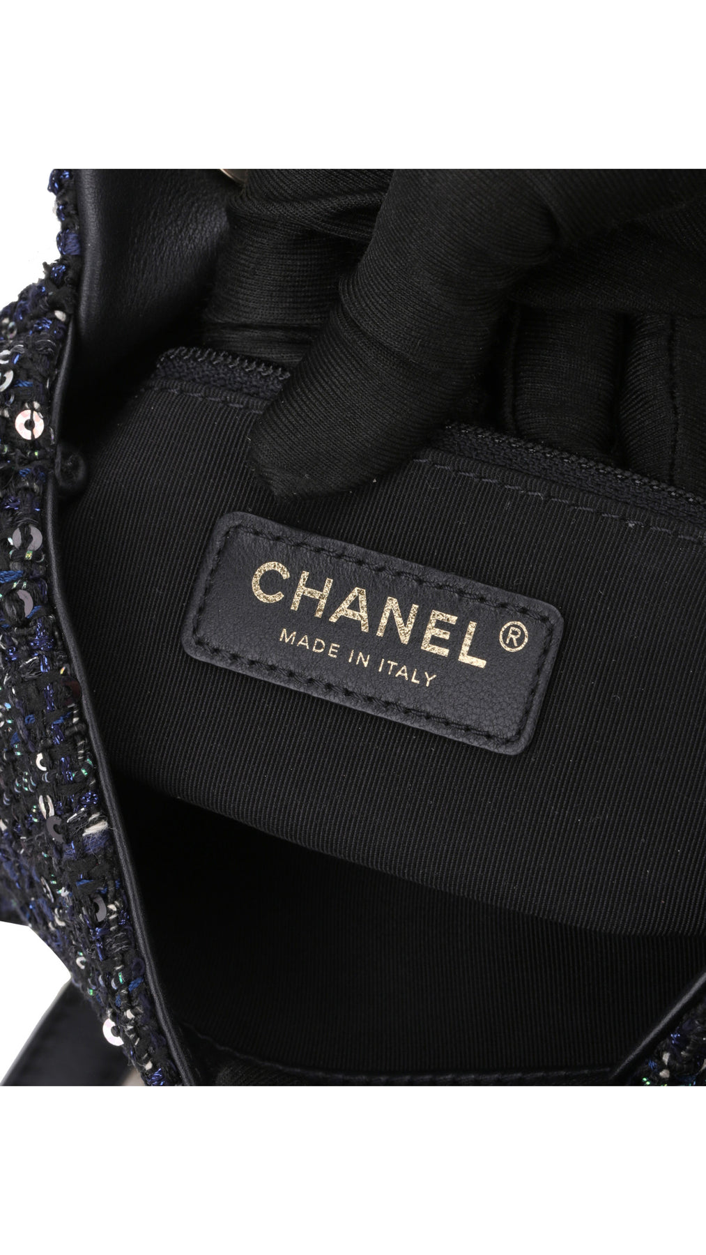 Chanel Tweed Pearl Single Flap Bag Mini - Svart