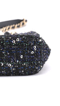Chanel Tweed Pearl Single Flap Bag Mini - Svart