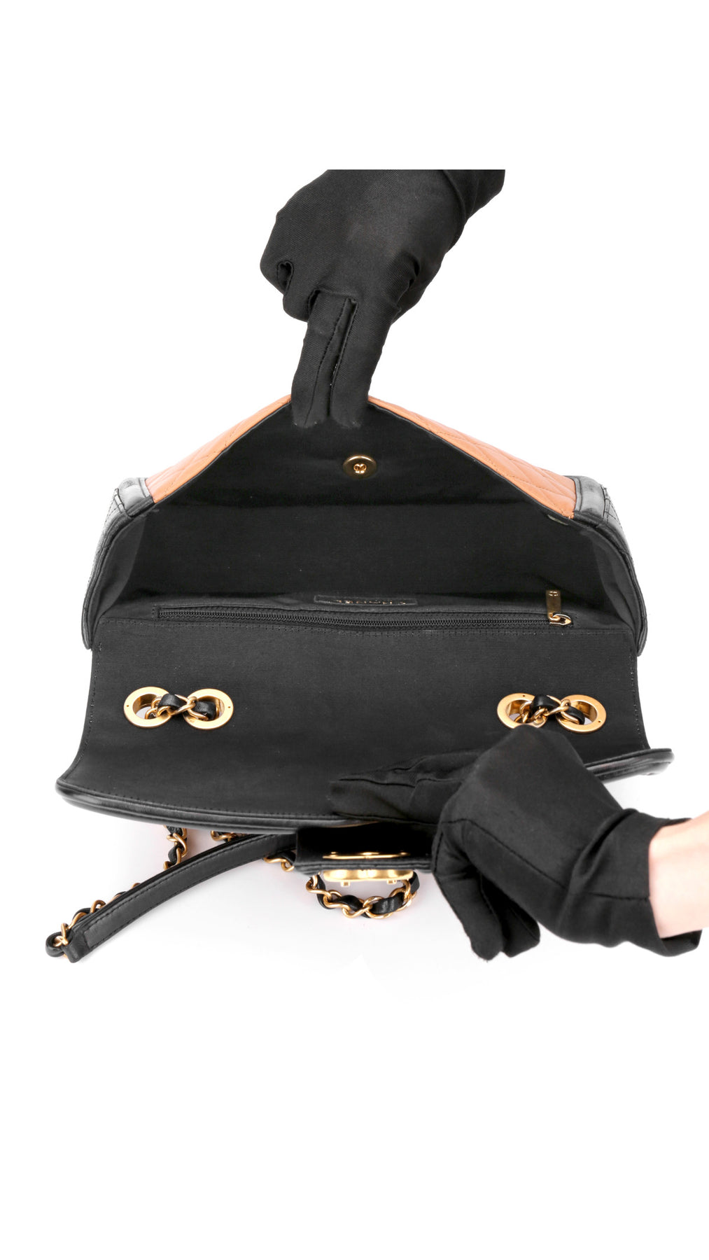 Chanel Two Tone Flap Bag - Beige