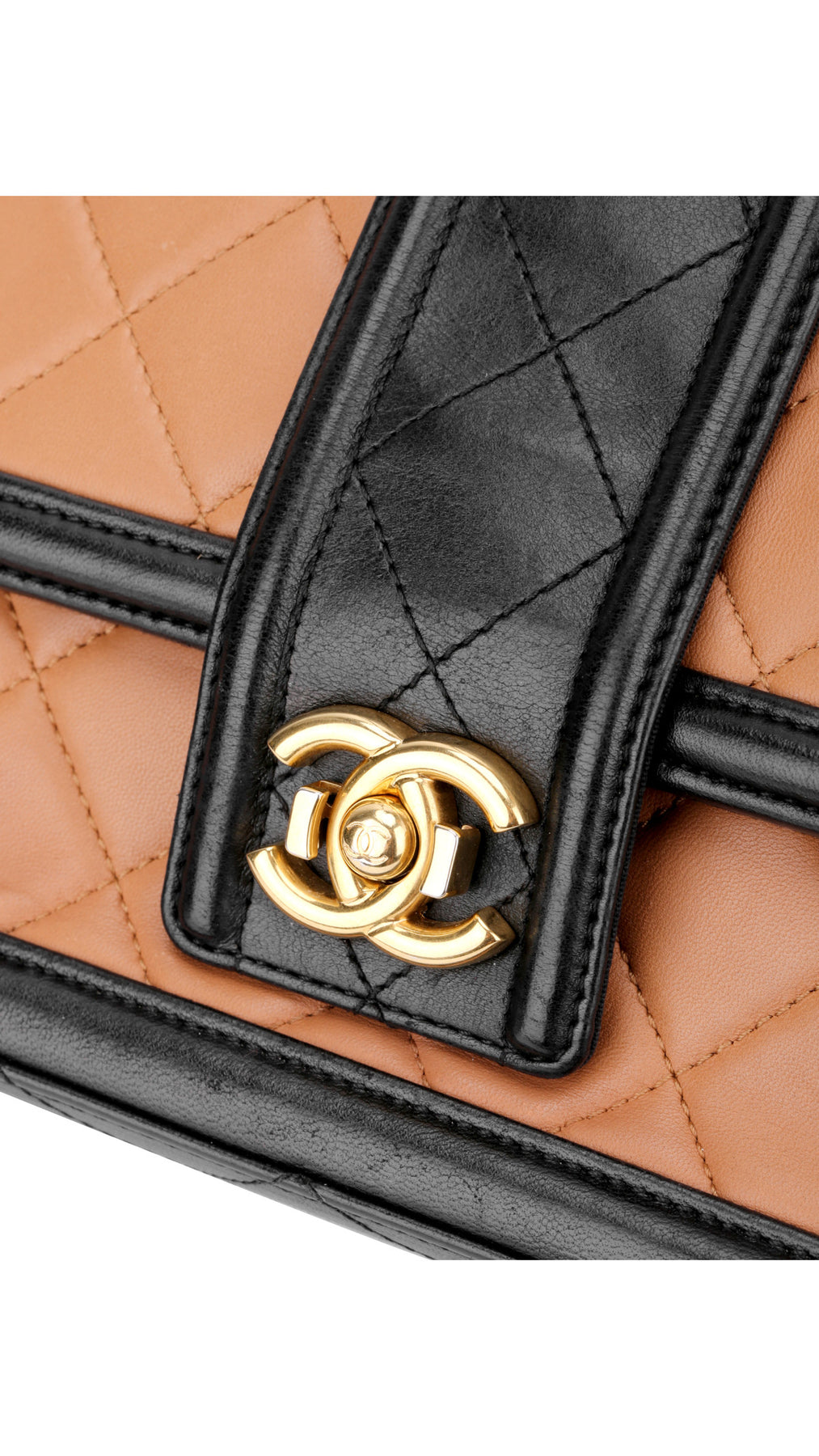 Chanel Two Tone Flap Bag - Beige