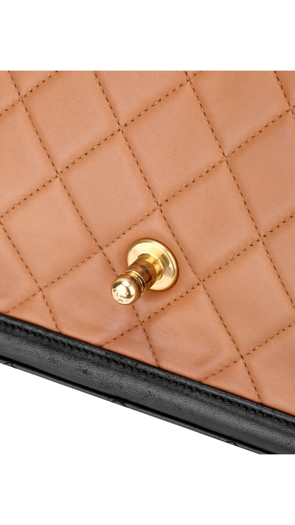 Chanel Two Tone Flap Bag - Beige