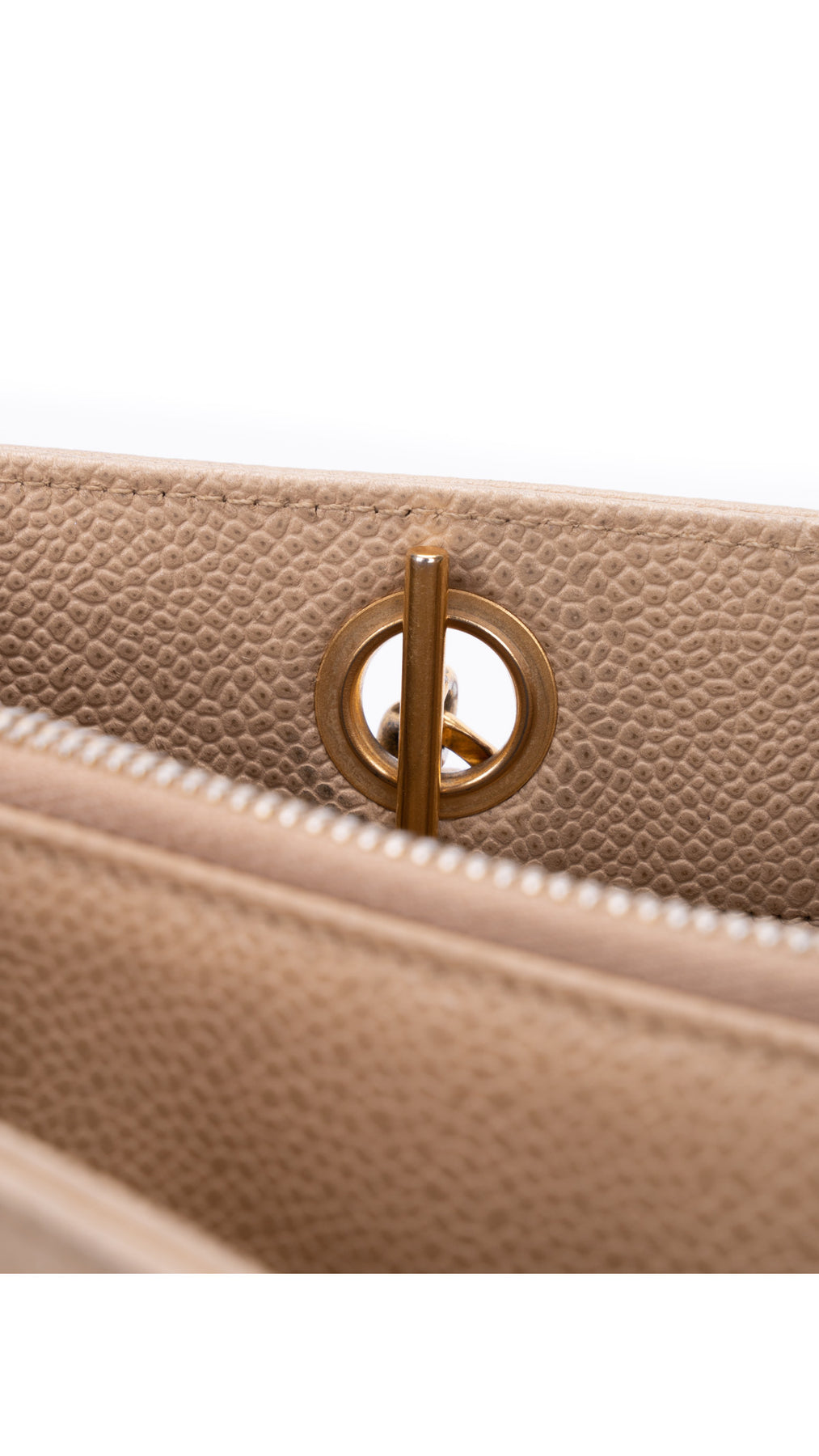 Chanel Caviar Leather Tote Bag - Beige