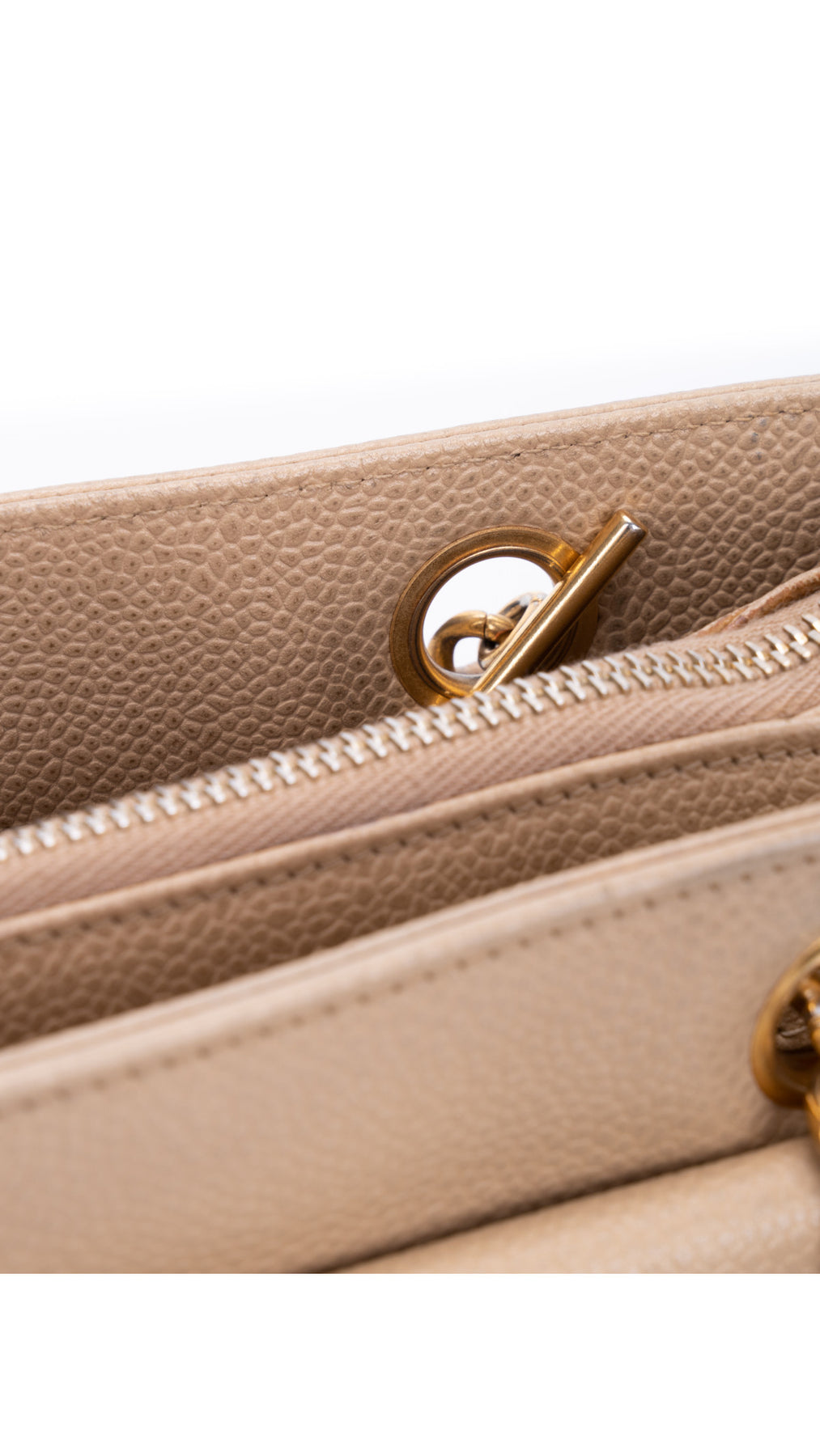 Chanel Caviar Leather Tote Bag - Beige