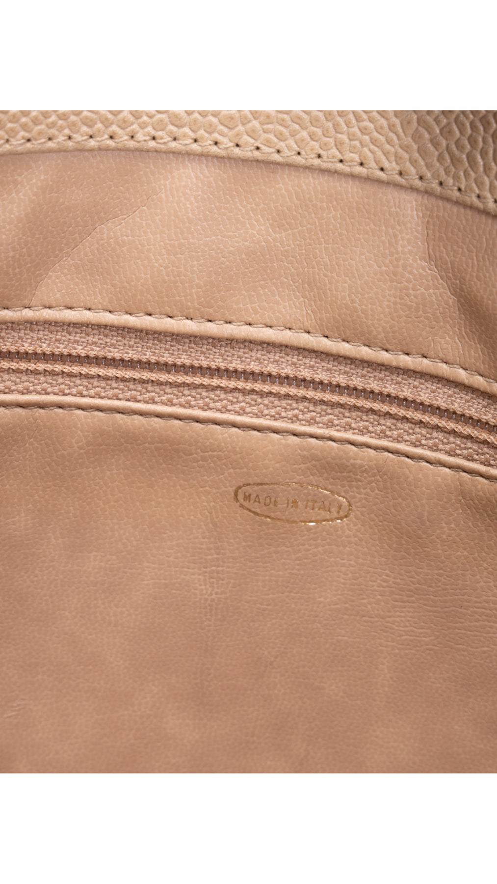 Chanel Caviar Leather Tote Bag - Beige