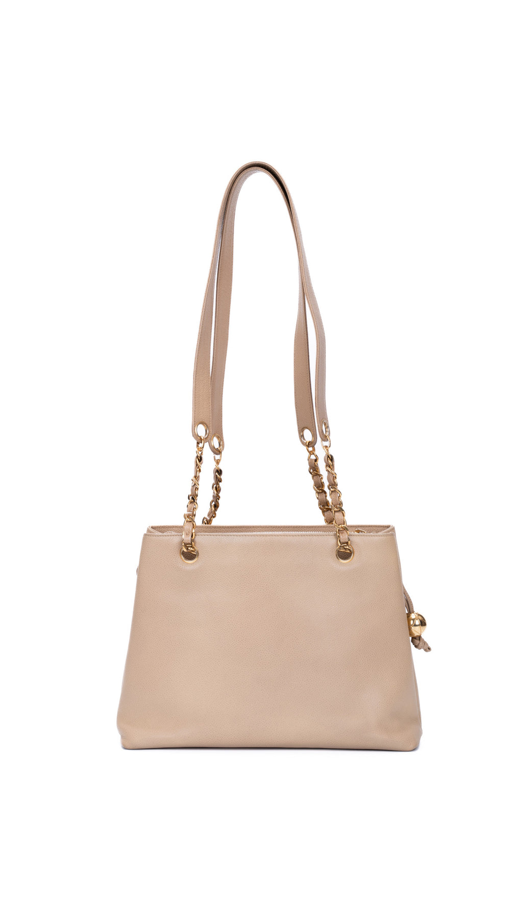 Chanel Caviar Leather Tote Bag - Beige