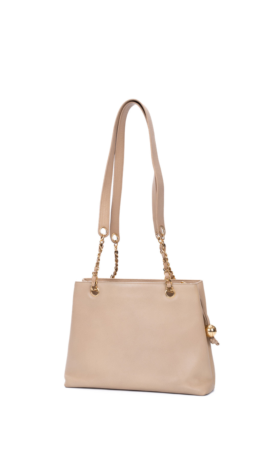 Chanel Caviar Leather Tote Bag - Beige
