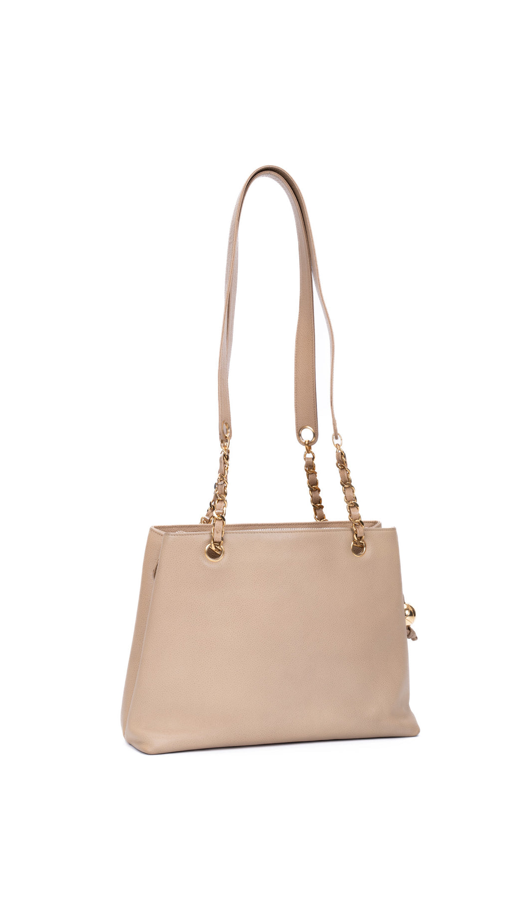 Chanel Caviar Leather Tote Bag - Beige