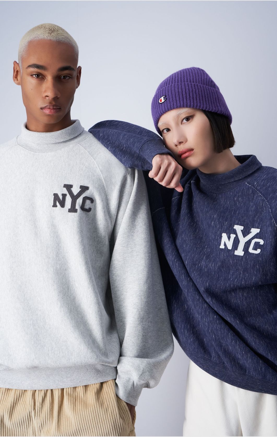 High Neck Sweatshirt - Light Grey