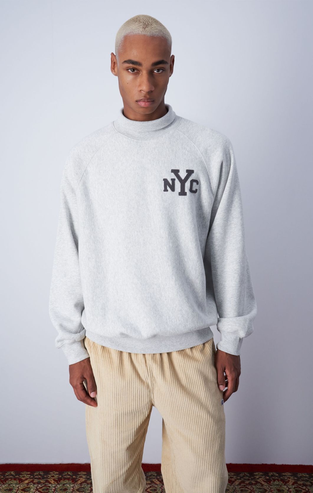 High Neck Sweatshirt - Light Grey