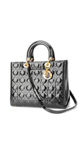 Dior Lady Dior Patent Axelväska - Svart