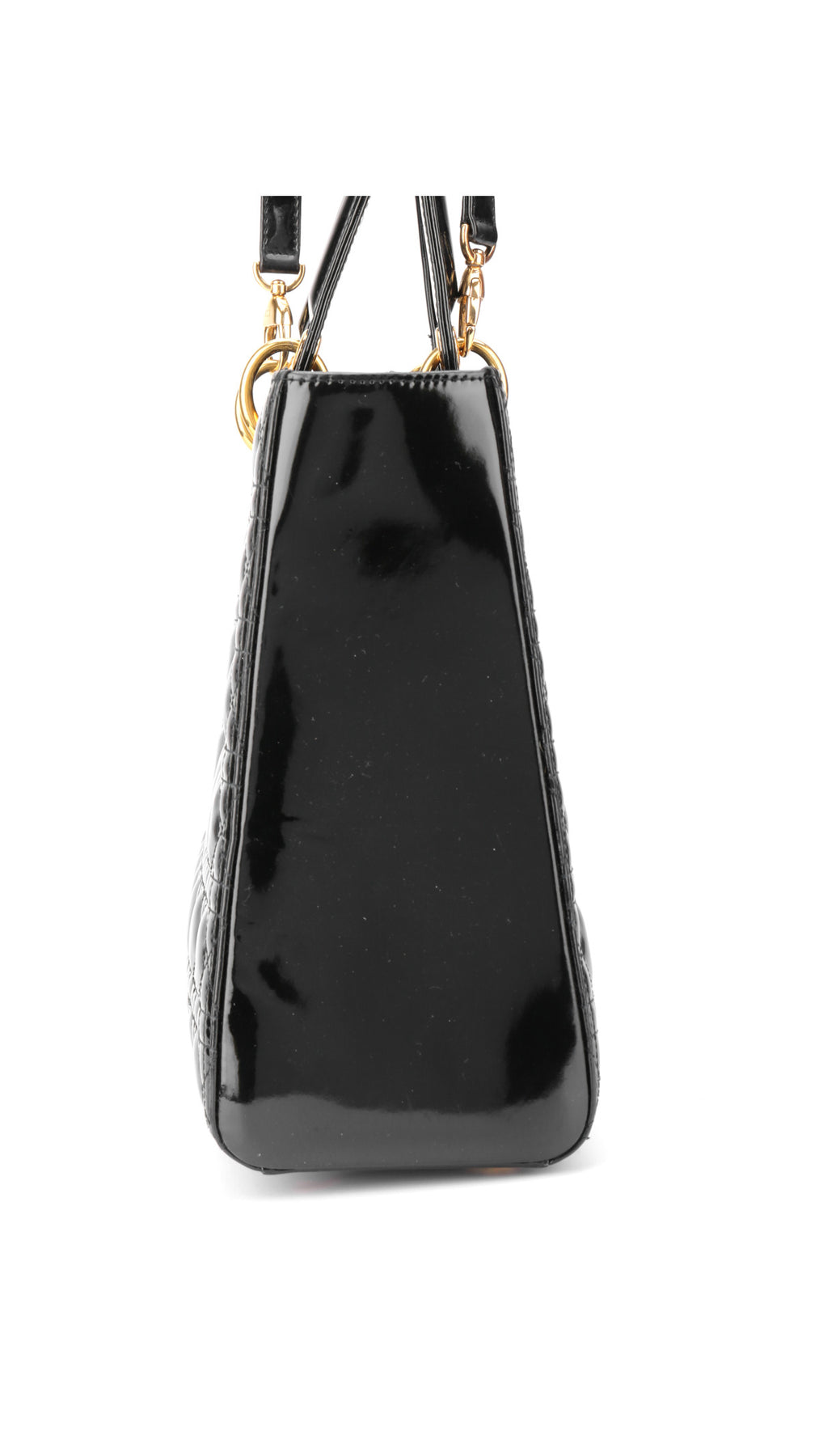 Dior Lady Dior Patent Axelväska - Svart