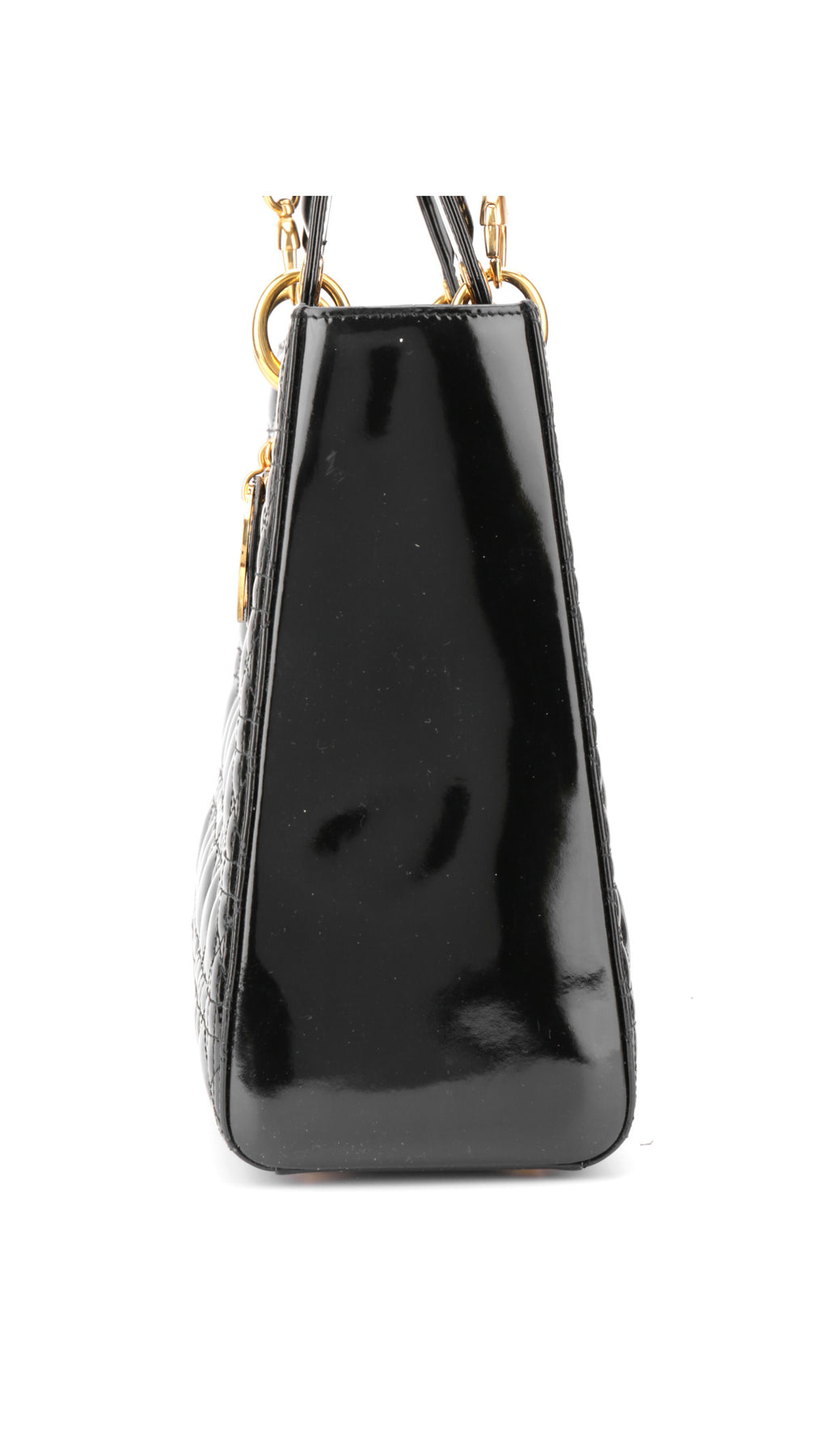 Dior Lady Dior Patent Axelväska - Svart