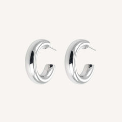 Medium Chunky Hoops - Silver