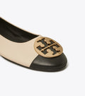 Claire Cap-Toe Ballet - New Cream / Black / Gold