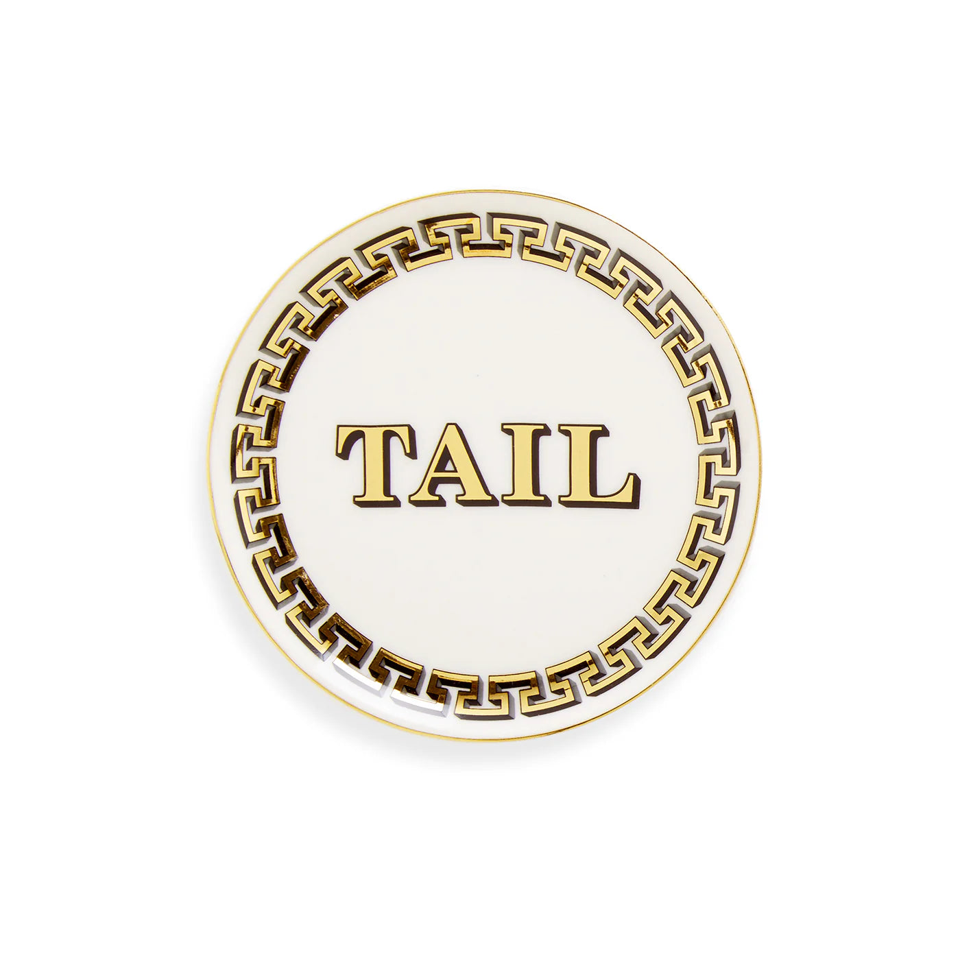 Cock/Tail Glasunderlägg - Svart/Vit/Guld