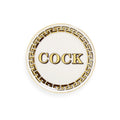 Cock/Tail Glasunderlägg - Svart/Vit/Guld
