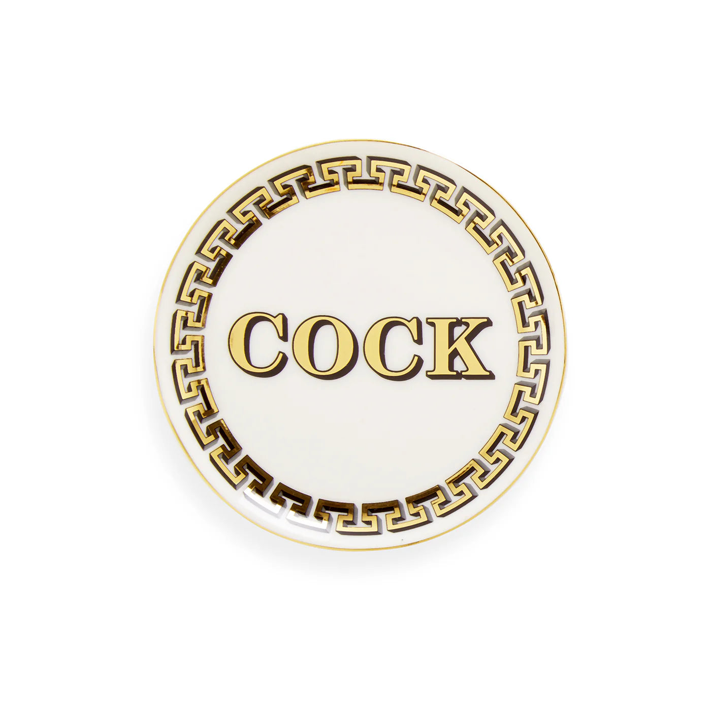 Cock/Tail Glasunderlägg - Svart/Vit/Guld