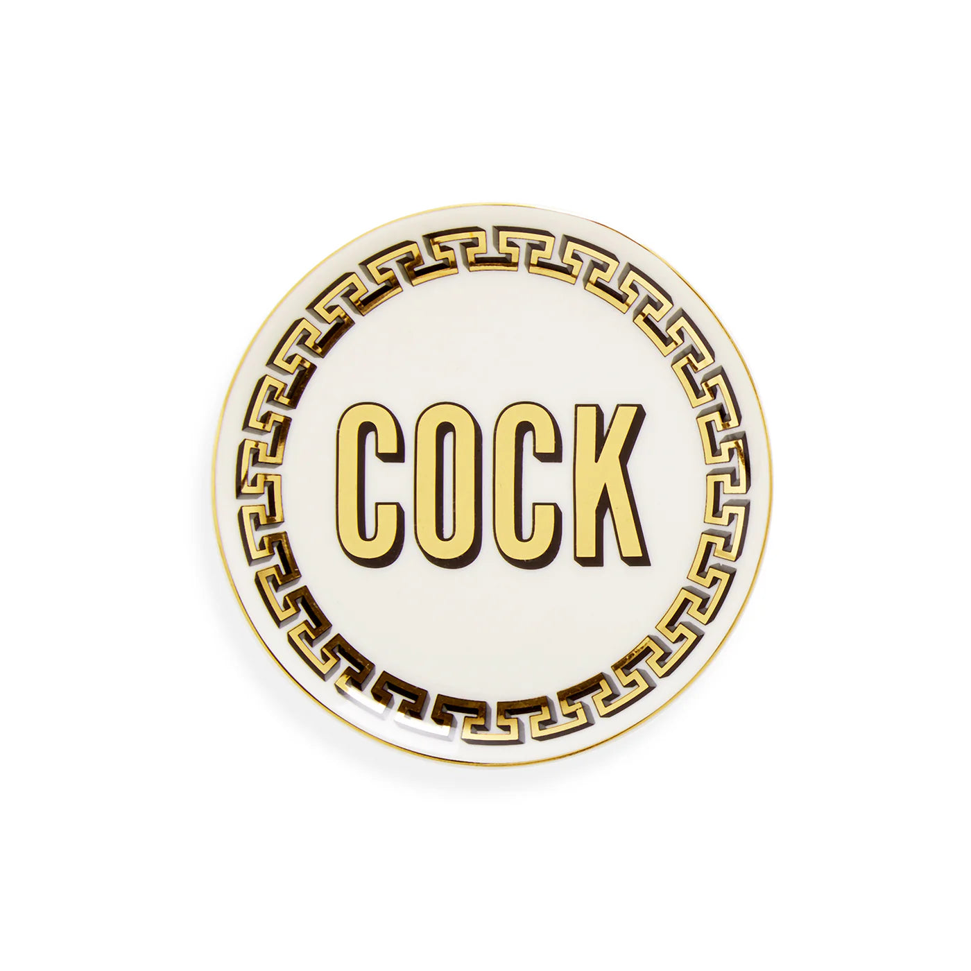 Cock/Tail Glasunderlägg - Svart/Vit/Guld