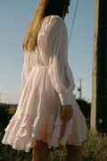 Short Ranch Frill Dress - Ljusrosa