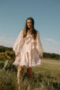 Short Ranch Frill Dress - Ljusrosa