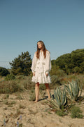 Short Ranch Frill Dress - Offwhite