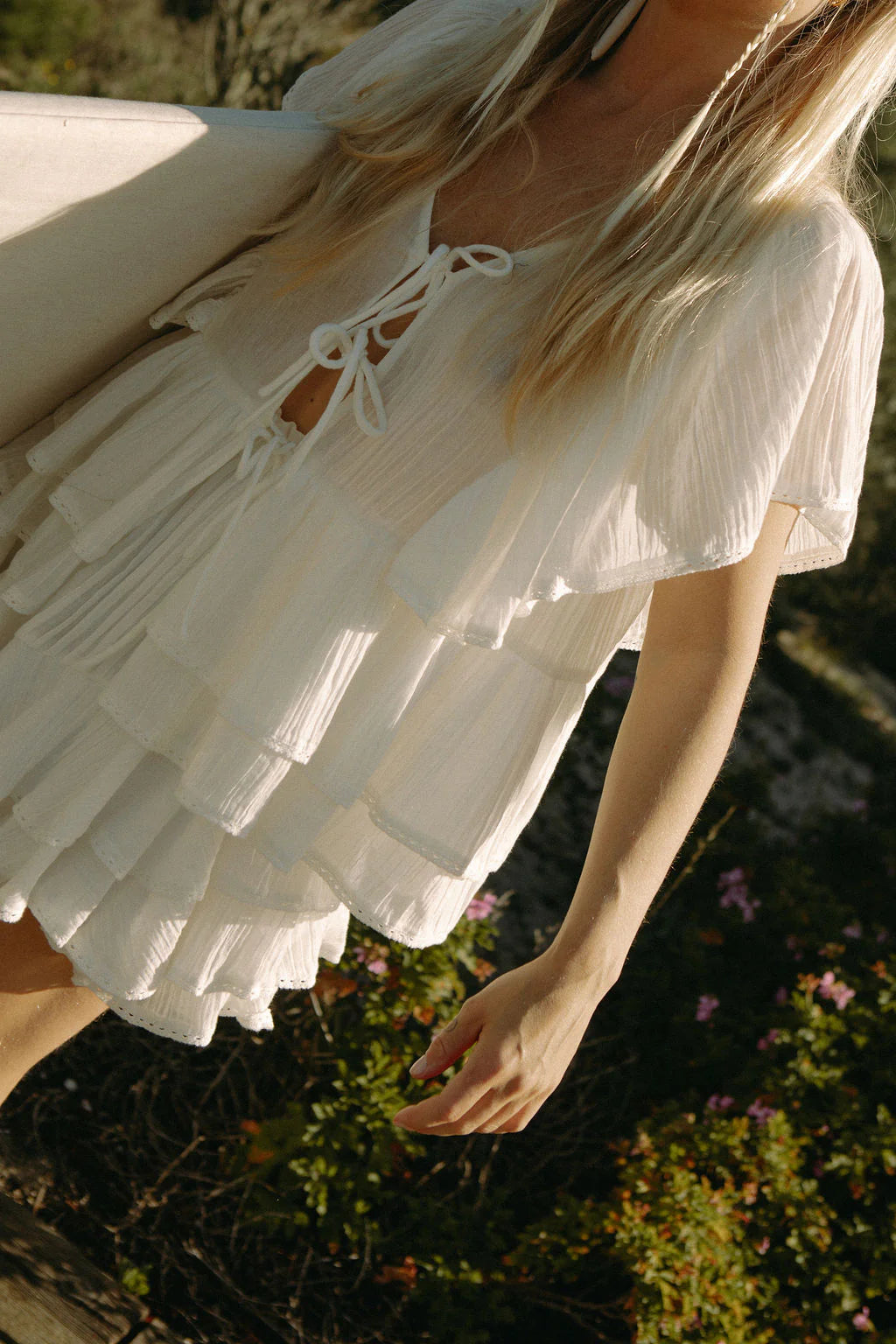 Frill Bow Top - Offwhite