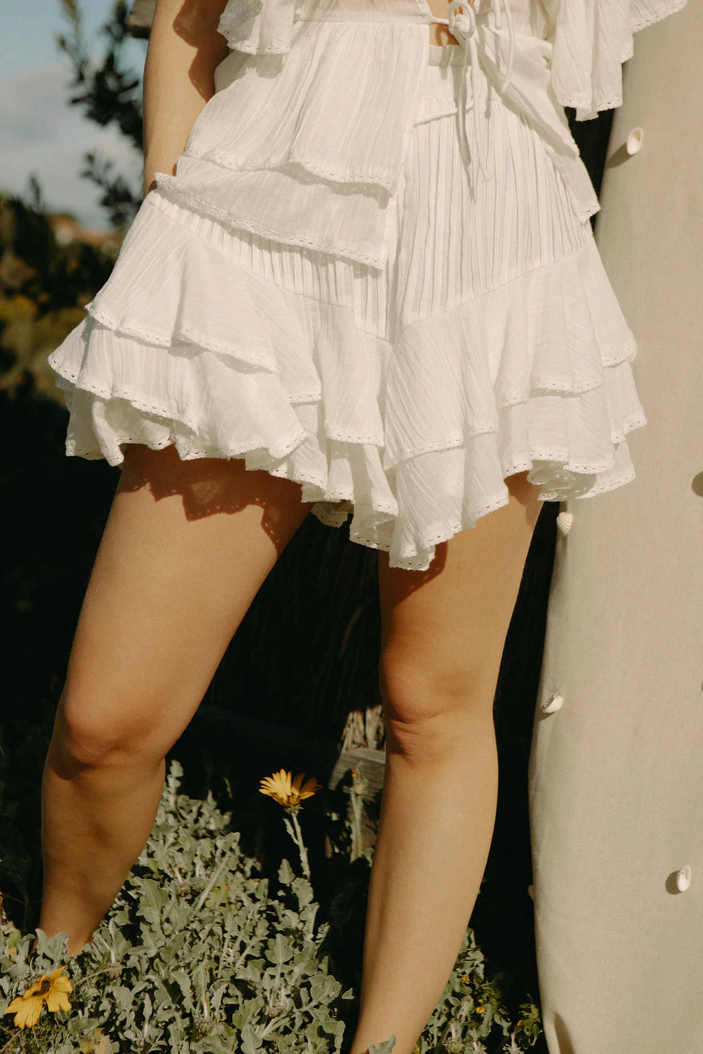 Frill Skirt Shorts - Offwhite