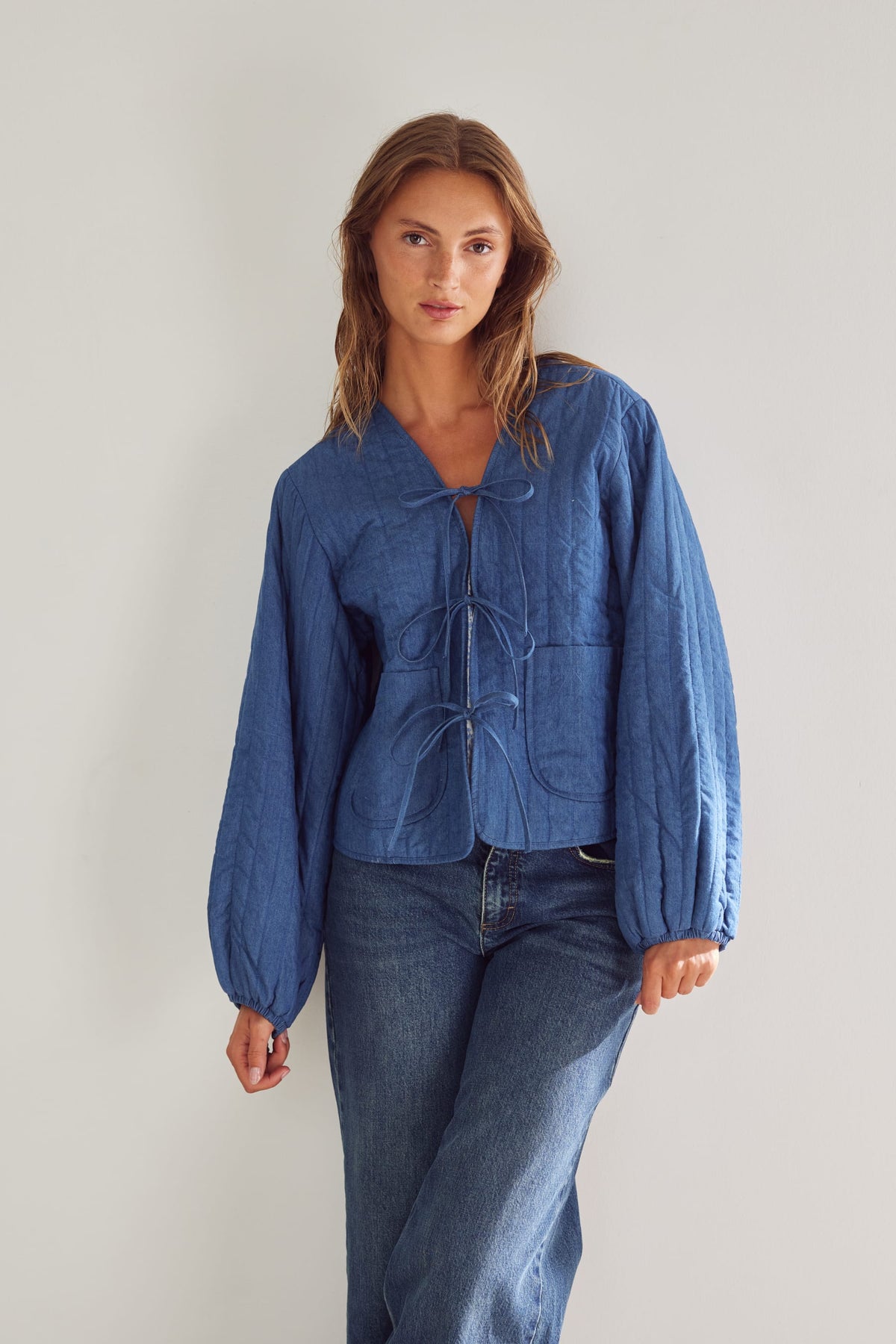 Lori Jacket - Calla Denim Print