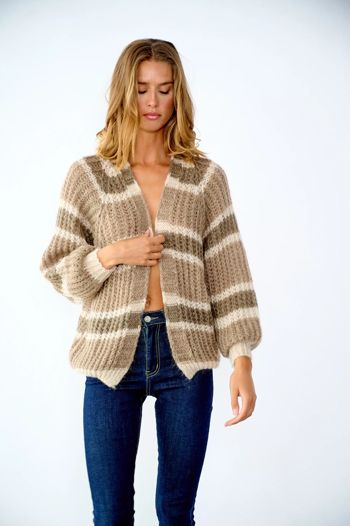 Vera Knit Cardigan - Brown/Camel/Sand