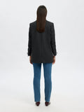 Elin Wool Blend Blazer - Black Herringbone
