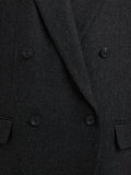 Elin Wool Blend Blazer - Black Herringbone