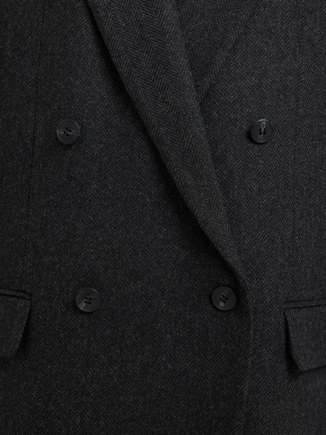 Elin Wool Blend Blazer - Black Herringbone