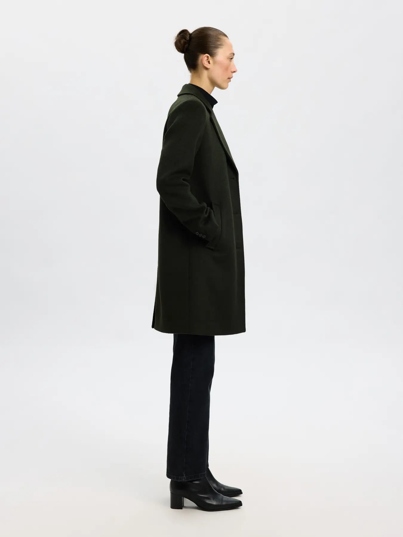 Sasja Wool Blend Coat - Deep Depths Melange