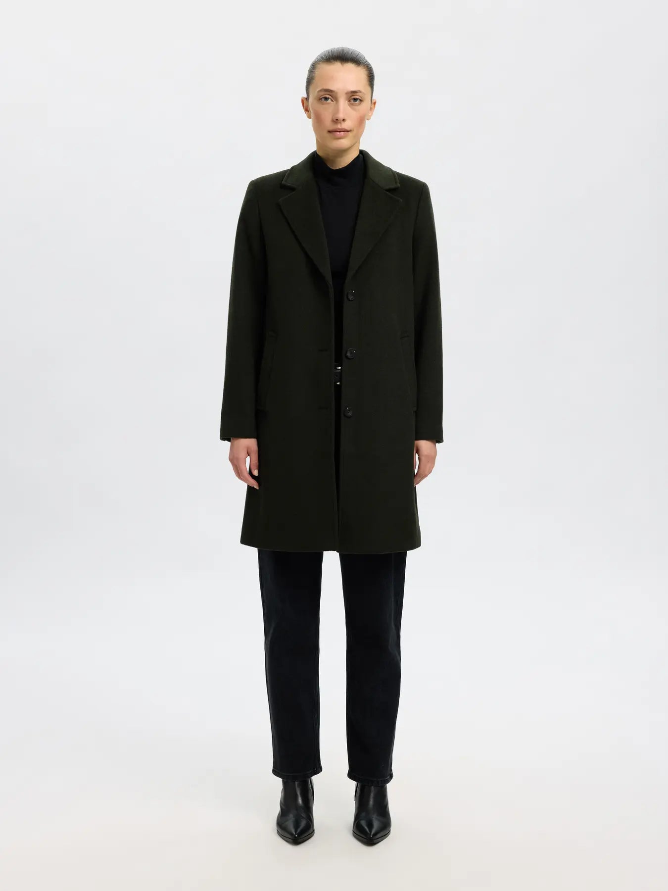 Sasja Wool Blend Coat - Deep Depths Melange