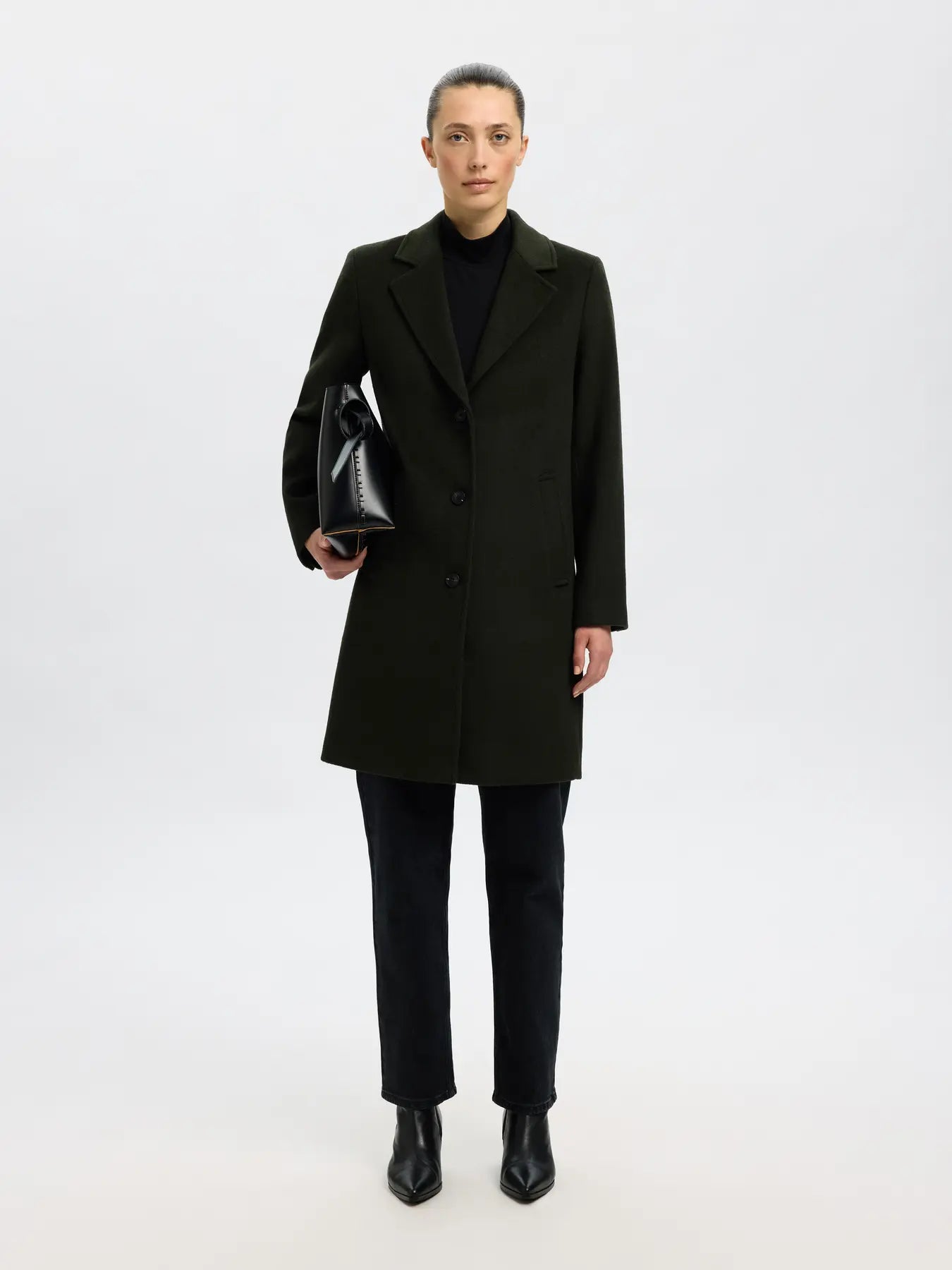 Sasja Wool Blend Coat - Deep Depths Melange