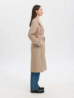 Rosa Wool Blend Coat - Sandshell Melange