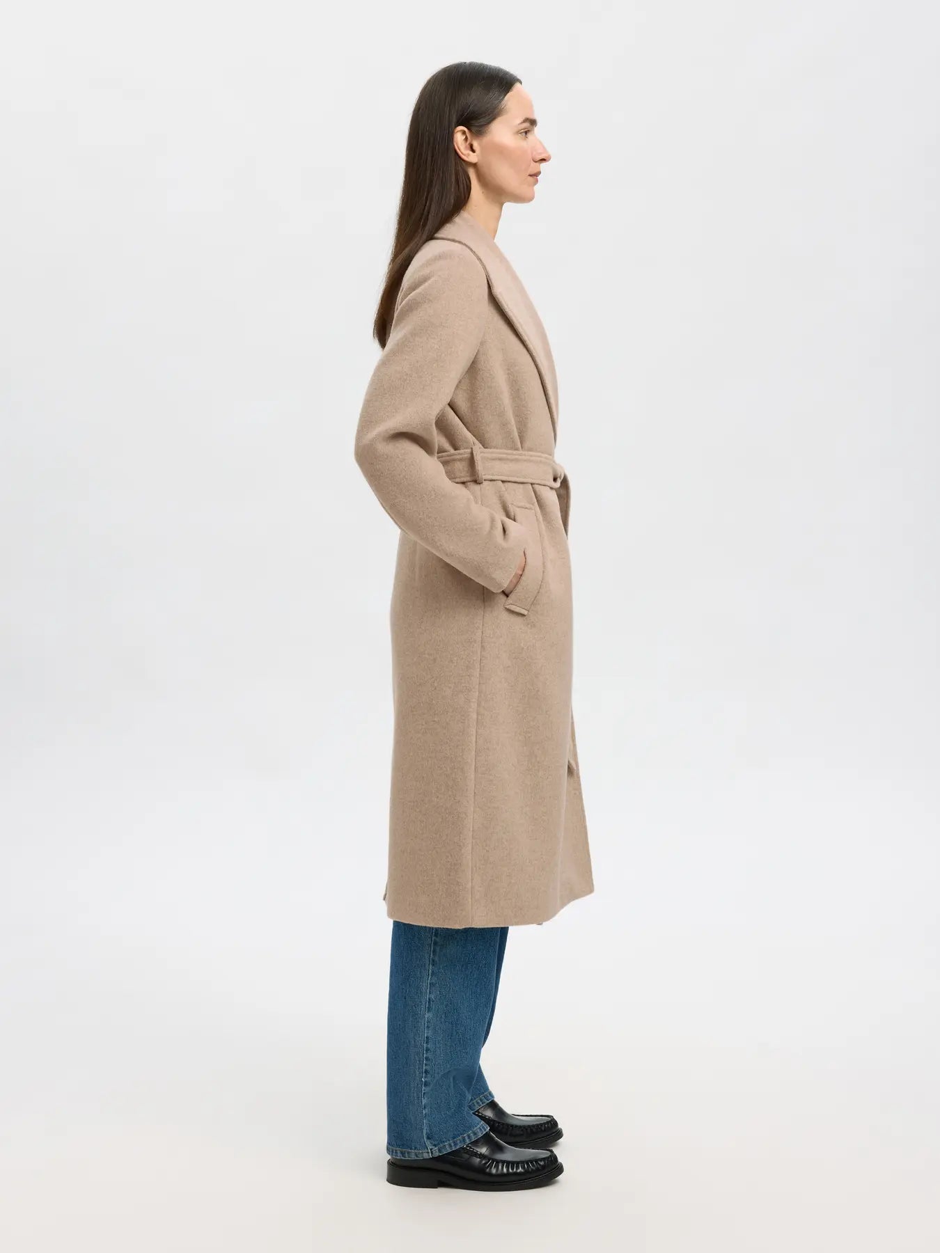 Rosa Wool Blend Kappa - Sandshell Melange