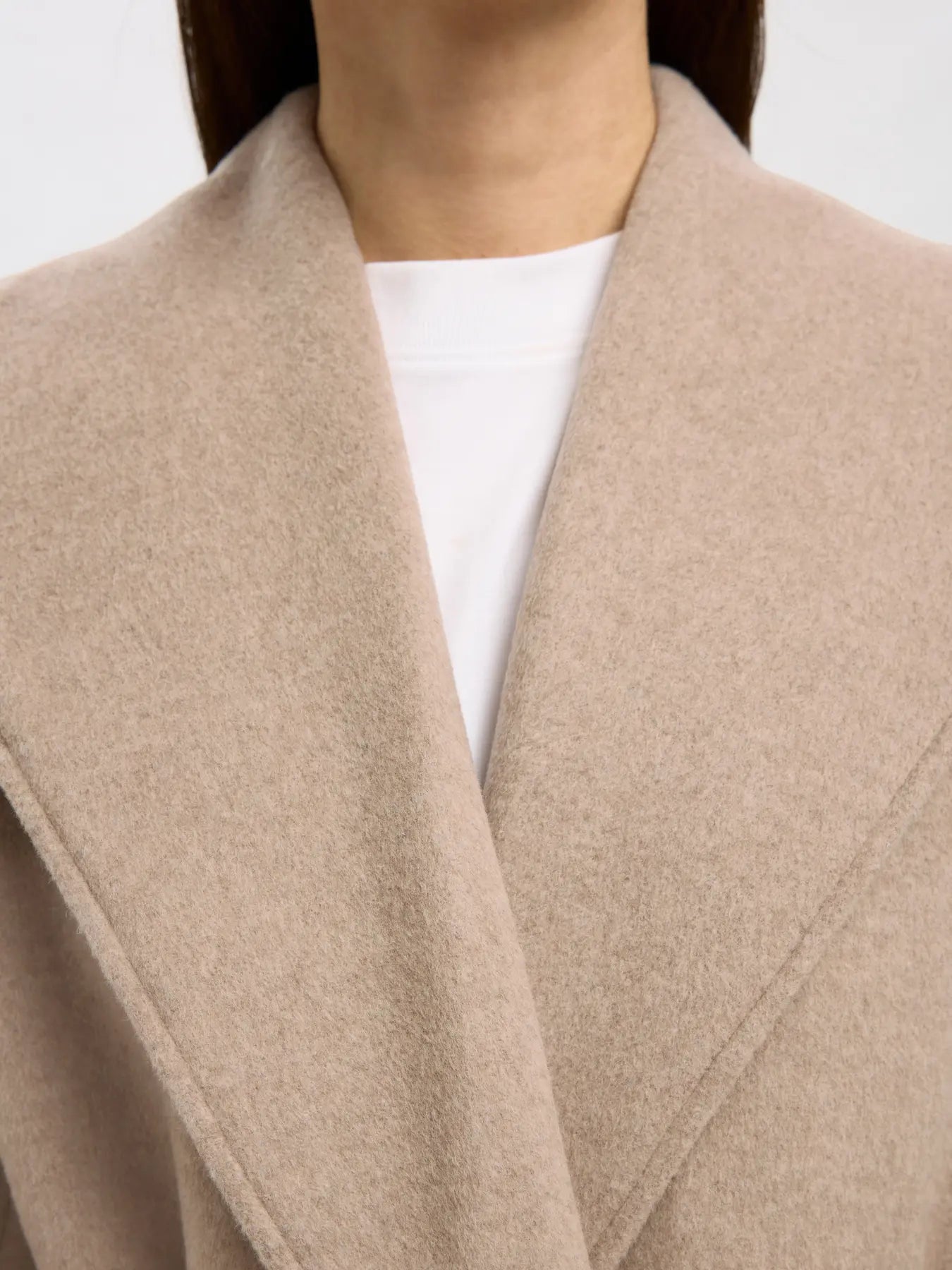 Rosa Wool Blend Kappa - Sandshell Melange
