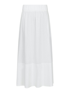 Yara Long Poplin Skirt - White