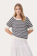 GlenniePW Pullover - Dark Navy Stripe
