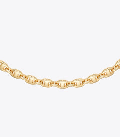 Delicate Gemini Link Necklace - Light Brass