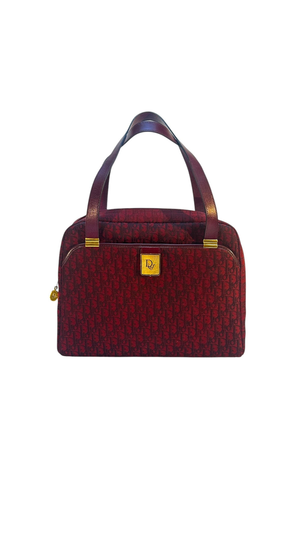Dior Vintage Monogram Tote Bag - Burgunder