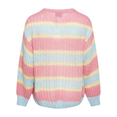 Pacific Knit Cardigan - Light Blue/Rose Mix