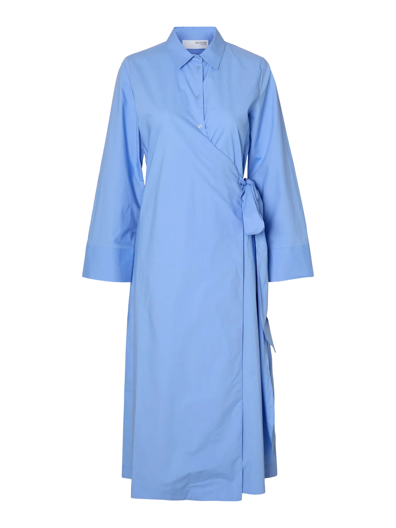 Aviana Ls Midi Wrap Dress B - Cornflower Blue