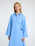 Aviana Ls Midi Wrap Dress B - Cornflower Blue
